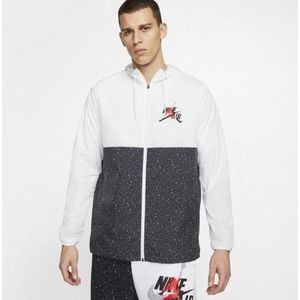 NEW Jordan Jumpman Men's Windbreaker Large White /Black /Silver